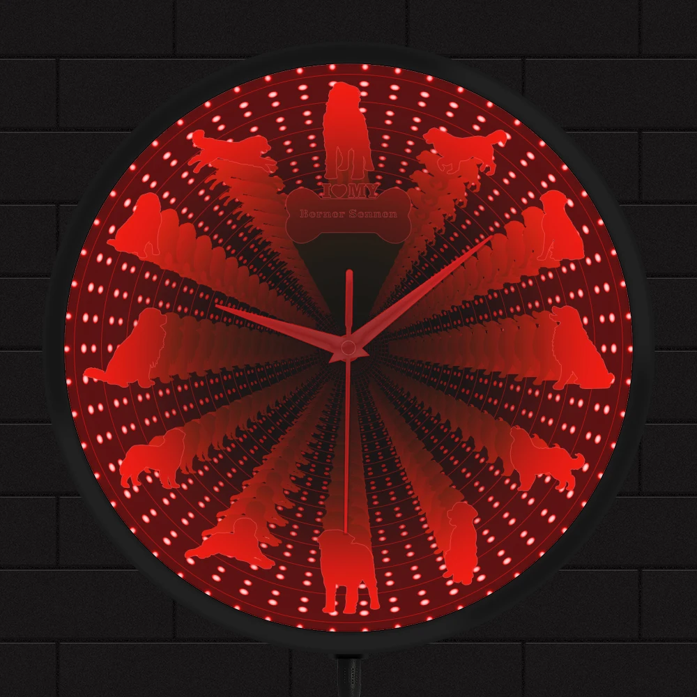 Bernese Mountain Dog Infinity Mirror LED Light Clock Berner Sennenhund Bernese Cattle Dog Luminous Wall Clock Tunnel Night Lamp
Bernese Mountain Dog Infinity Mirror LED Light Clock Berner Sennenhund Bernese Cattle Dog Luminous Wall Clock Tunnel Night Lamp