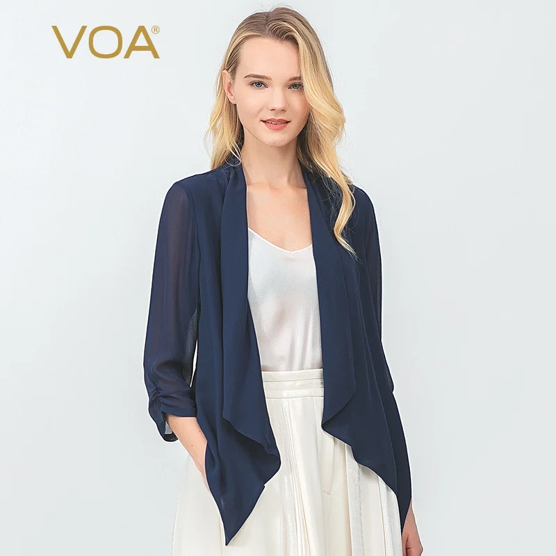 100% Silk Multicolor Shawl Collar Ruched Three-quarter Sleeves Dovetail Hem Mulberry Silk Jacket Sunscreen Jacket Women BS0017
100% Silk Multicolor Shawl Collar Ruched Three-quarter Sleeves Dovetail Hem Mulberry Silk Jacket Sunscreen Jacket Women BS0017