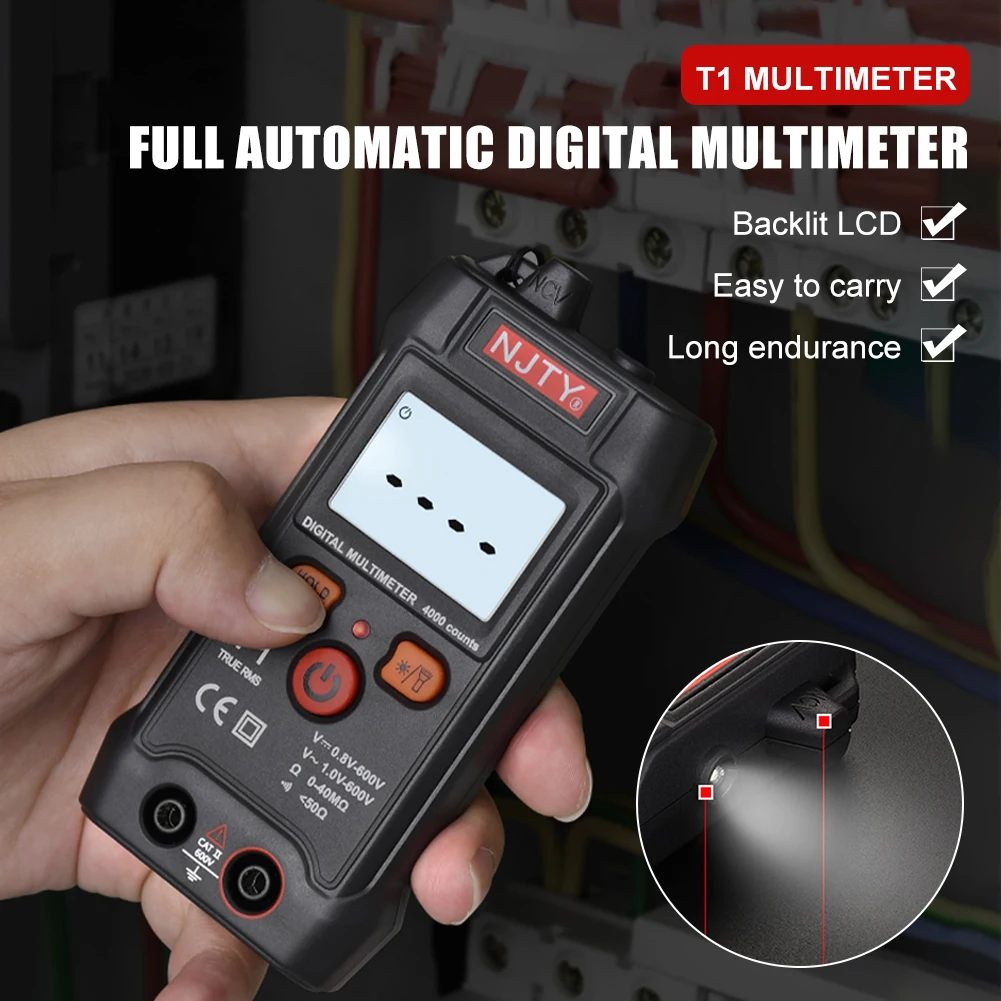 Smart Digital Multimeter True RMS 4000 Counts Mini Automotive Tester With Backlight Auto-Ranging AC DC Voltage Meter
Smart Digital Multimeter True RMS 4000 Counts Mini Automotive Tester With Backlight Auto-Ranging AC DC Voltage Meter
