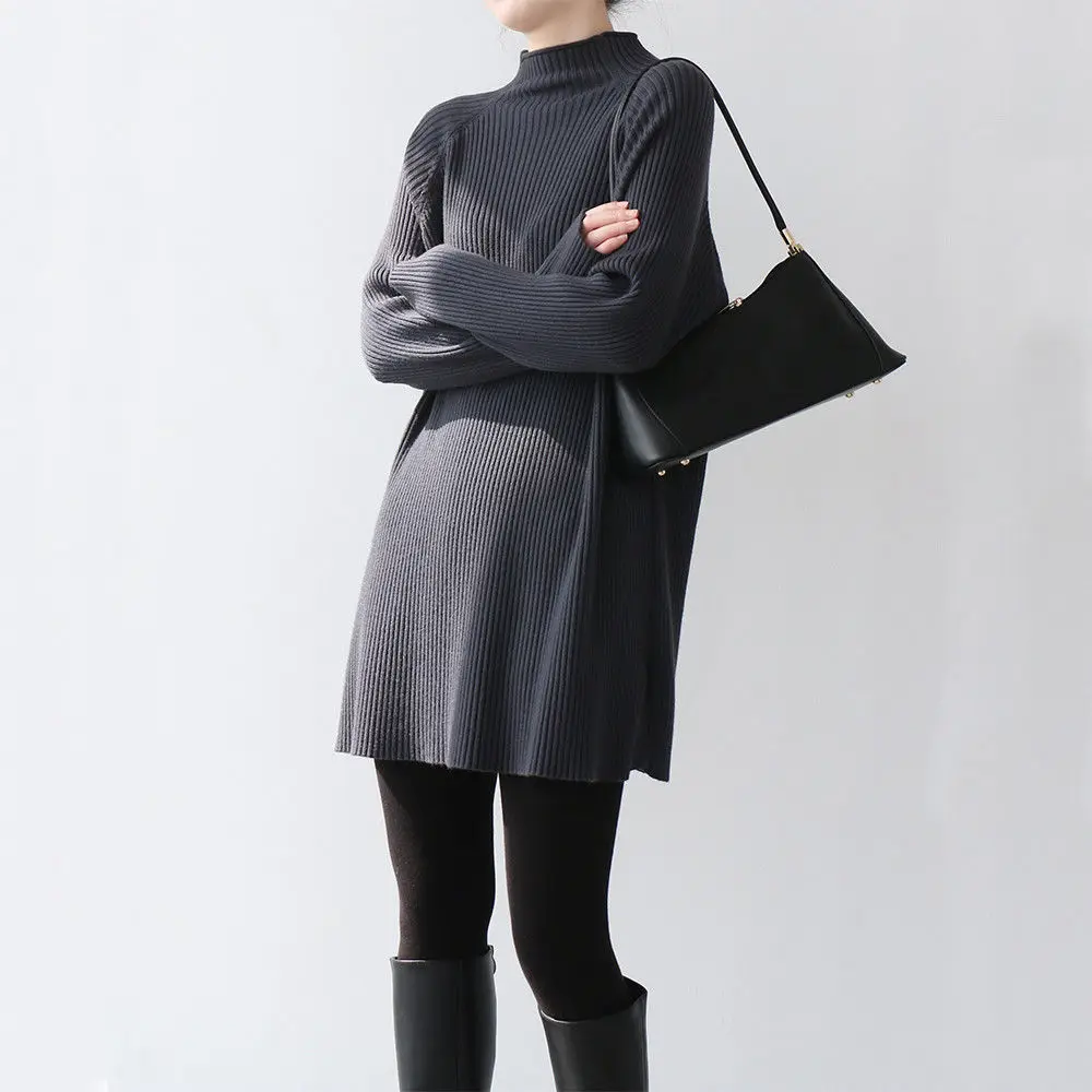 2022 Autumn Winter Korean Knitted Dress Solid Color Warm Bottoming Dress Round Neck Knee-Length Dress For Female Casual Dress
2022 Autumn Winter Korean Knitted Dress Solid Color Warm Bottoming Dress Round Neck Knee-Length Dress For Female Casual Dress