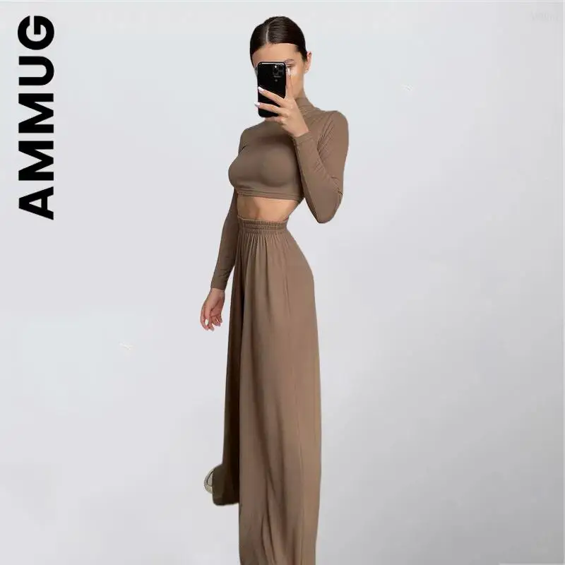 Женский спортивный костюм для фитнеса Ammug, однотонный Повседневный укороченный Топ с длинным рукавом и брюки-клеш, комплект из двух предмет...
Женский спортивный костюм для фитнеса Ammug, однотонный Повседневный укороченный Топ с длинным рукавом и брюки-клеш, комплект из двух предмет...
