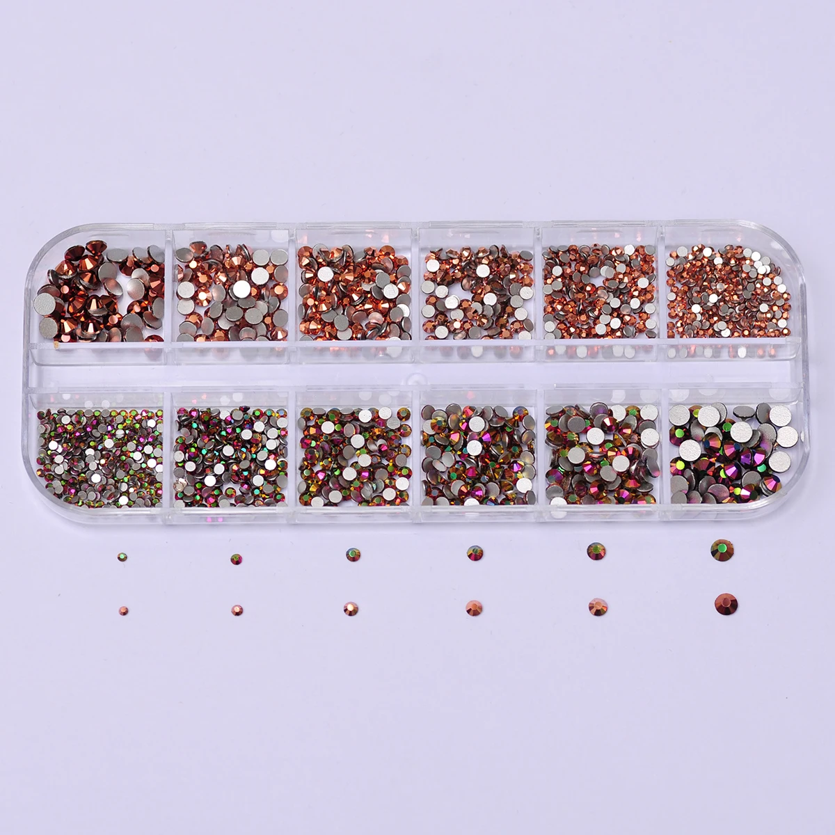 12 Grids Iridescent Rose AB/Rose Gold Nails Accesories Flat Back Nail Parts Rhinestones Packing Glitter Nail Art Decorations
12 Grids Iridescent Rose AB/Rose Gold Nails Accesories Flat Back Nail Parts Rhinestones Packing Glitter Nail Art Decorations