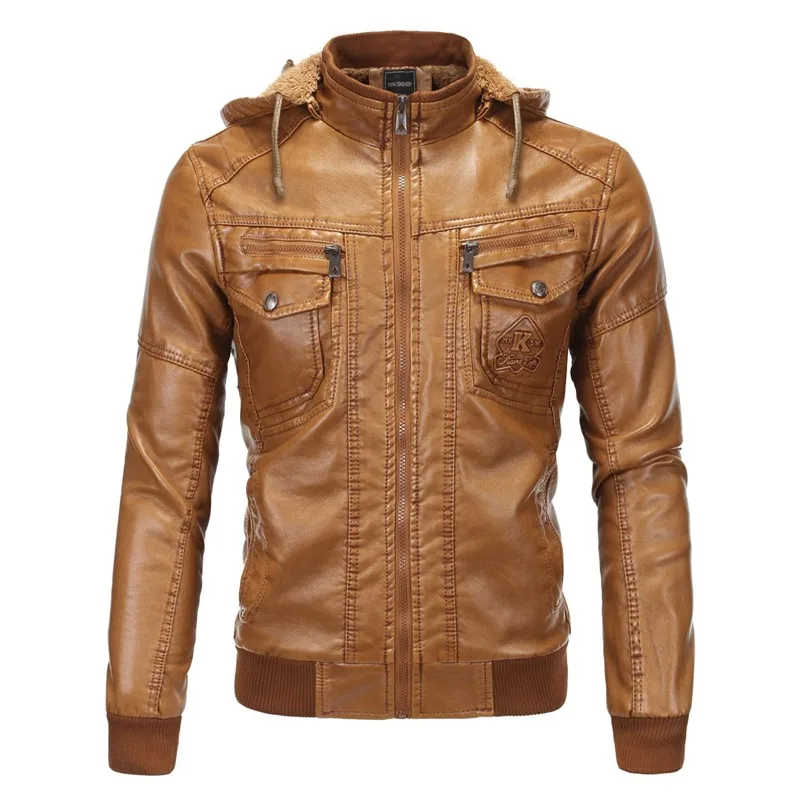 Hot Sale Winter Pu Faux Leather Coats Brand Motorcycle Leather Jacket Biker Men Fleece Hooded Coat 3XL Jaqueta De Couro
Hot Sale Winter Pu Faux Leather Coats Brand Motorcycle Leather Jacket Biker Men Fleece Hooded Coat 3XL Jaqueta De Couro