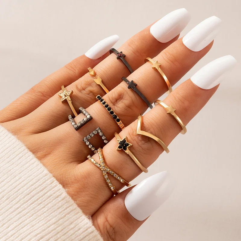 New 2022 Simple Geometric V-shaped Diamond Ring Set 11 Pieces European And American Style Diamond Alloy Ring Set
New 2022 Simple Geometric V-shaped Diamond Ring Set 11 Pieces European And American Style Diamond Alloy Ring Set