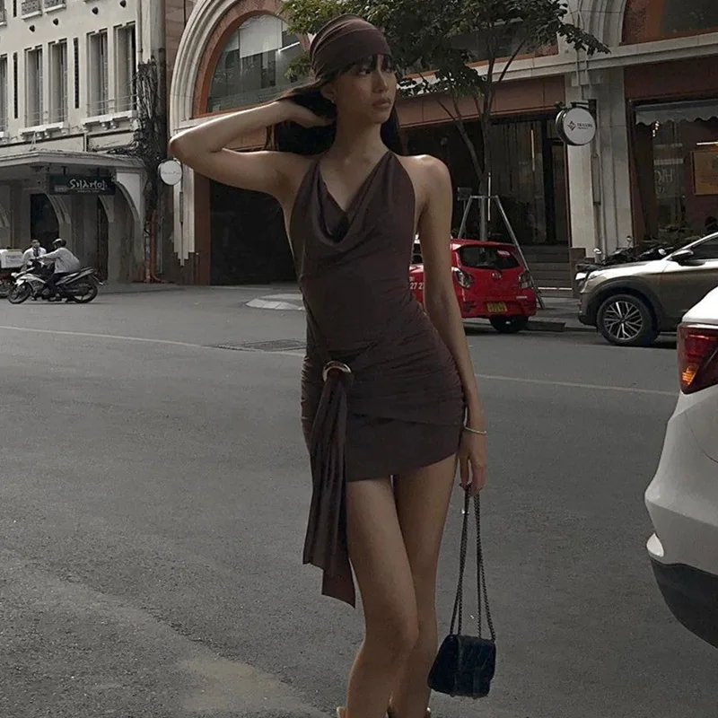 Stock Original Sexy Bandana Hottie Halter Neck Strap Backless Dress Women's Summer Pleated Slim Fit Hip Short Skirt
Stock Original Sexy Bandana Hottie Halter Neck Strap Backless Dress Women's Summer Pleated Slim Fit Hip Short Skirt