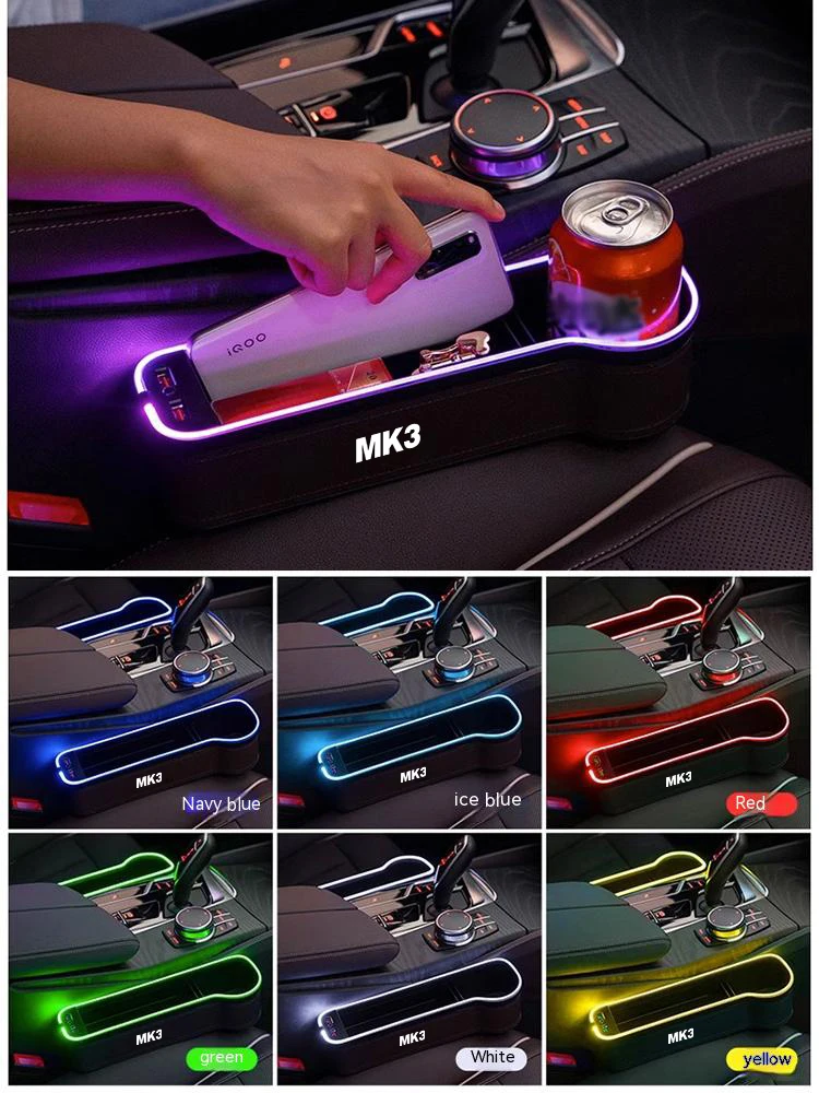 For Volkswagen MK3 Gm Car LED 7 Color Seat Storage Box Atmosphere Light Car Seat Cleaning Organizer Seat USB Charging Car parts
For Volkswagen MK3 Gm Car LED 7 Color Seat Storage Box Atmosphere Light Car Seat Cleaning Organizer Seat USB Charging Car parts