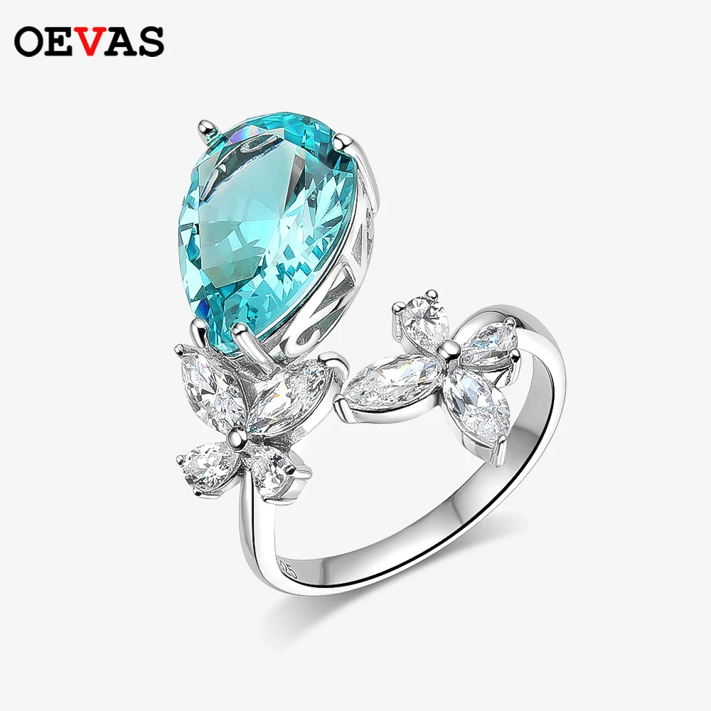 OEVAS 100% 925 Sterling Silver 10*14MM Sea Water Drop High Carbon Diamond Open Rings For Women Butterfly Popular Fine Jewelry
OEVAS 100% 925 Sterling Silver 10*14MM Sea Water Drop High Carbon Diamond Open Rings For Women Butterfly Popular Fine Jewelry