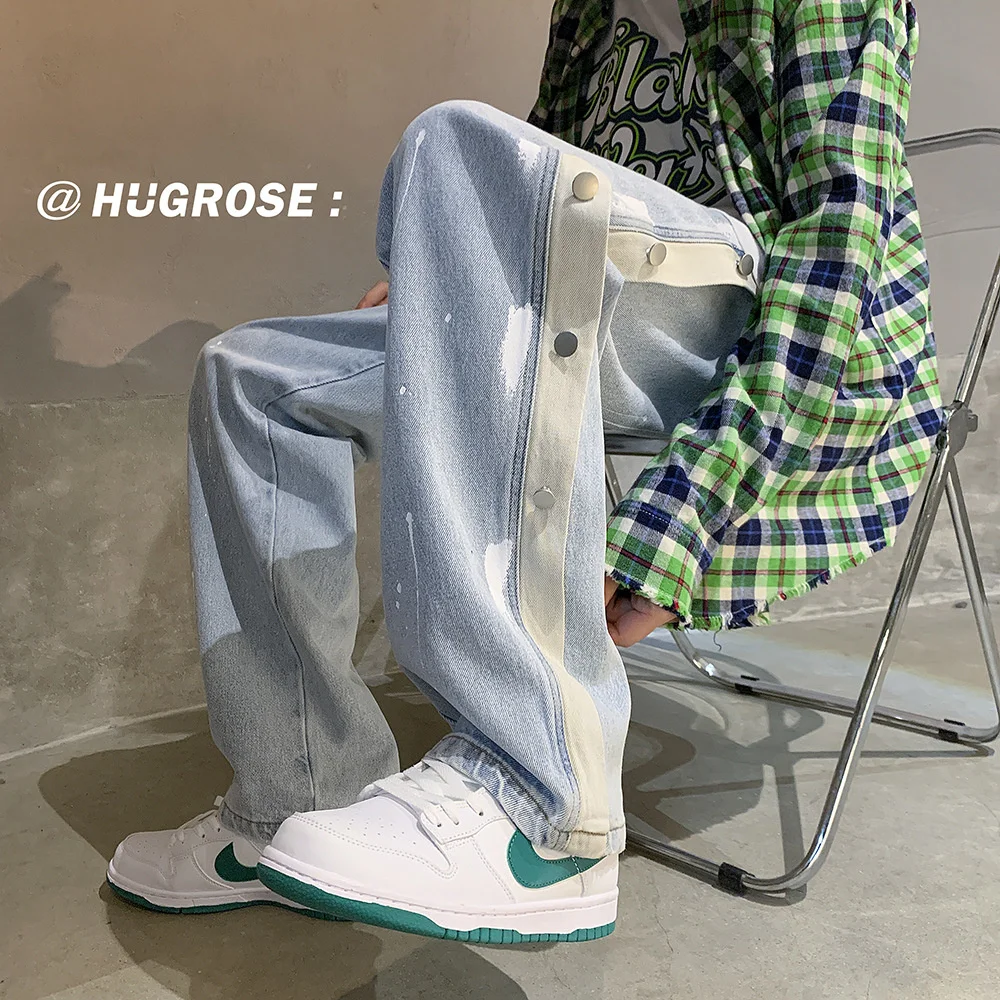 High quality Buckle jeans summer thin high street ins fashion brand wide leg men's trousers versatile loose straight pants
High quality Buckle jeans summer thin high street ins fashion brand wide leg men's trousers versatile loose straight pants