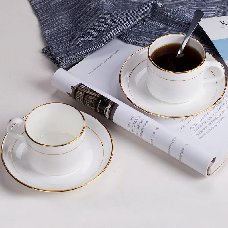 Bone China Coffee Cup European Style Luxury Simple Household Ceramic Coffee Cup and Plate Set Pure White Gold Afternoon Tea Set
Bone China Coffee Cup European Style Luxury Simple Household Ceramic Coffee Cup and Plate Set Pure White Gold Afternoon Tea Set