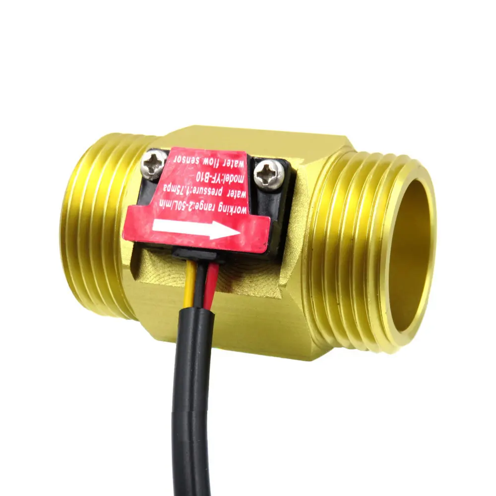 

YF-B10 1 inch copper Water Flow Hall Stream Sensor Switch Flow Meter For Industrial Turbine Wire Connection