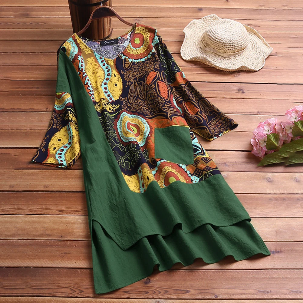 Leisure New Autumn Women Dress Ladies O-Neck Floral Print High Waist Half Sleeve Pullover Girls Daily Shopping Dress Plus Size
Leisure New Autumn Women Dress Ladies O-Neck Floral Print High Waist Half Sleeve Pullover Girls Daily Shopping Dress Plus Size