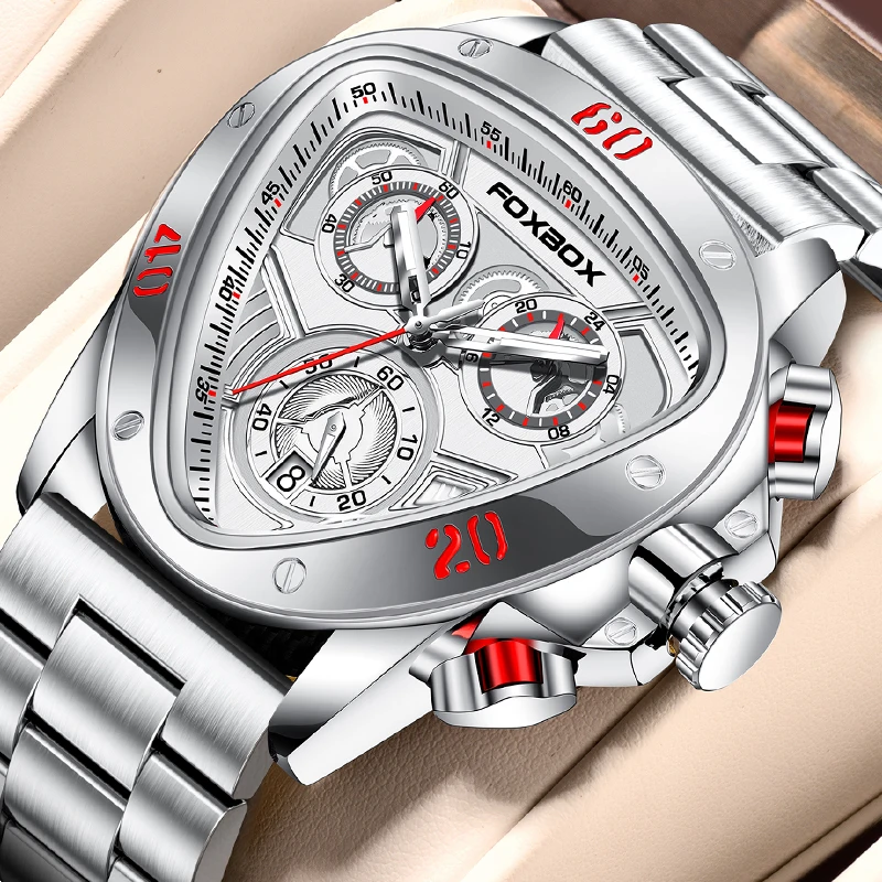 

FOXBOX Fashion Quartz Watch for Men Top Brand Luxury Watches LIGE Waterproof Mens Watches Chronograph Wrist Watches For Men Hour