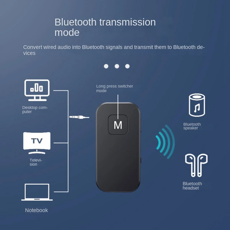 2 In1 Bluetooth 5.1 Transmitter Receiver 3.5Mm Jack Audio Adapter Lavalier Wireless Adapter For Car Audio Aux Headset
2 In1 Bluetooth 5.1 Transmitter Receiver 3.5Mm Jack Audio Adapter Lavalier Wireless Adapter For Car Audio Aux Headset