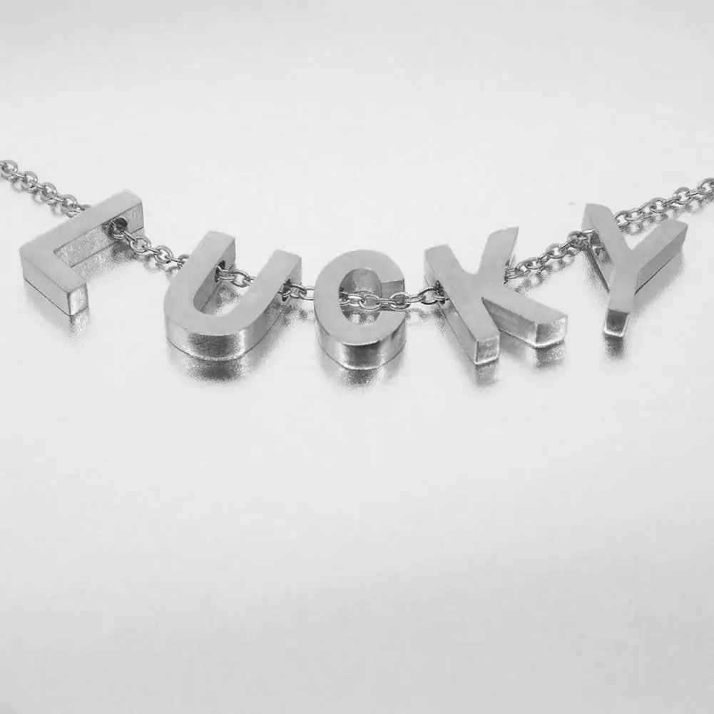 Women Necklace Letter Shape Unisex Smooth Alloy Men Pendant for Gift
Women Necklace Letter Shape Unisex Smooth Alloy Men Pendant for Gift