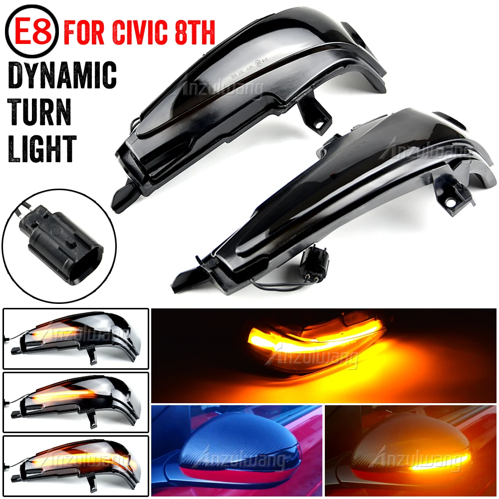 

Rearview Side Mirror Indicator Lamp Dynamic LED Turn Signal Flasher Lights For Honda Civic Mk8 Sedan FA 1 2 3 FD 1 2 3 4 5