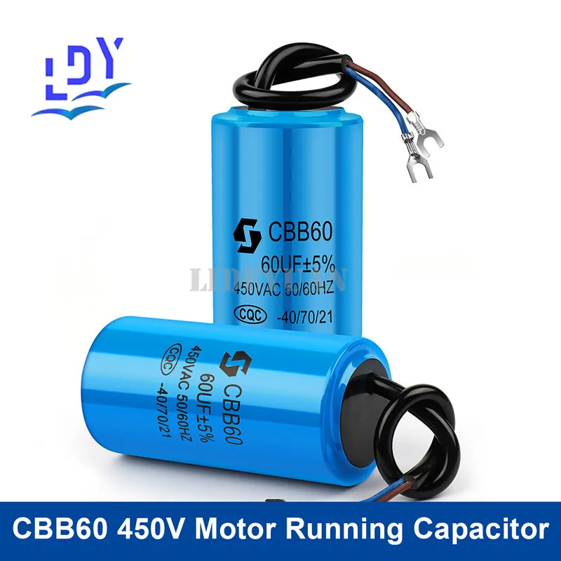 1Pcs CBB60 450V6UF 10UF 20UF 40UF50UF 60UF Motor Running Capacitor Series Water Pump Startup Capacitors Start Motor Run 450V80UF
1Pcs CBB60 450V6UF 10UF 20UF 40UF50UF 60UF Motor Running Capacitor Series Water Pump Startup Capacitors Start Motor Run 450V80UF