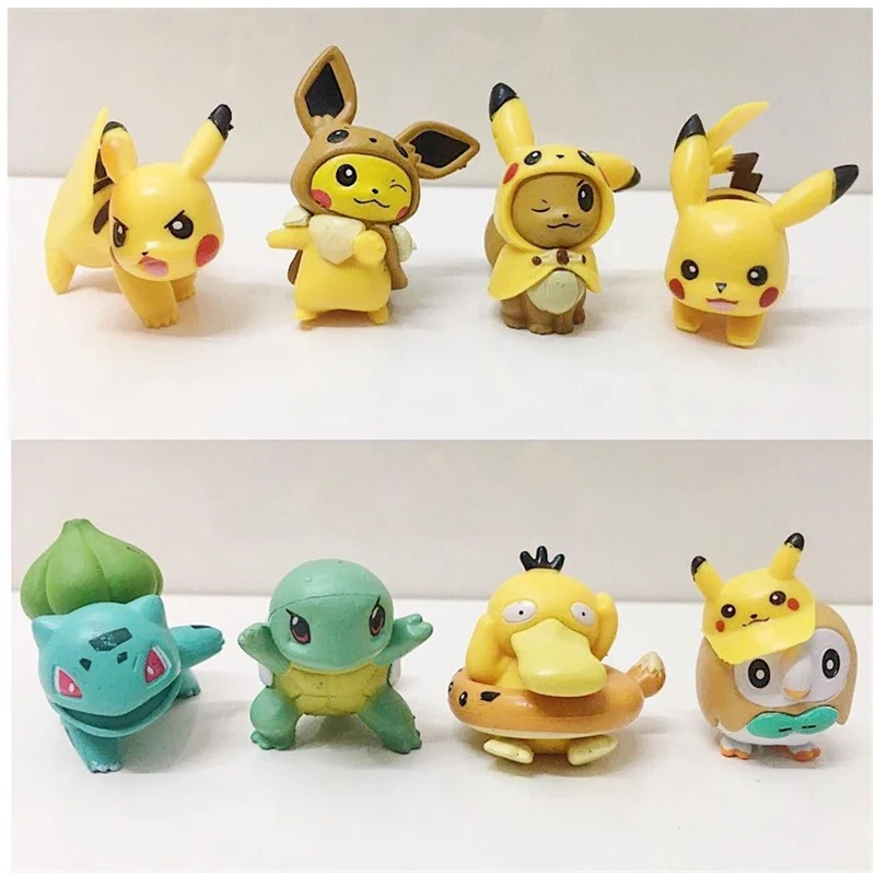 8pcs/set Pokemon Pikachu Squirtle Psyduck Bulbasaur Figure Ornaments Car Anime Figure Decoration Cake Baking Birthday Gifts 
8pcs/set Pokemon Pikachu Squirtle Psyduck Bulbasaur Figure Ornaments Car Anime Figure Decoration Cake Baking Birthday Gifts