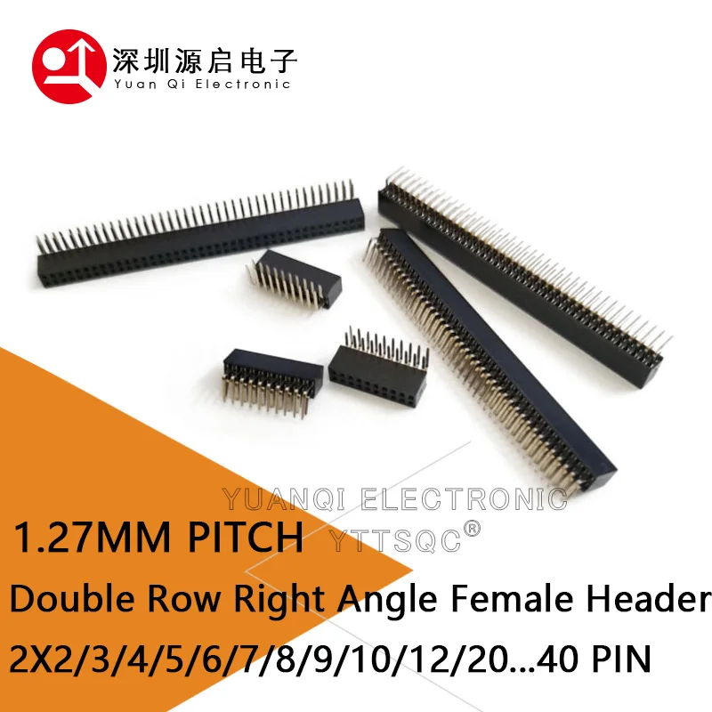 YTTSQC 1.27 Double Row Right Angle FEMALE HEADER разъемы 2x3p/4p/6p/8p
YTTSQC 1.27 Double Row Right Angle FEMALE HEADER разъемы 2x3p/4p/6p/8p