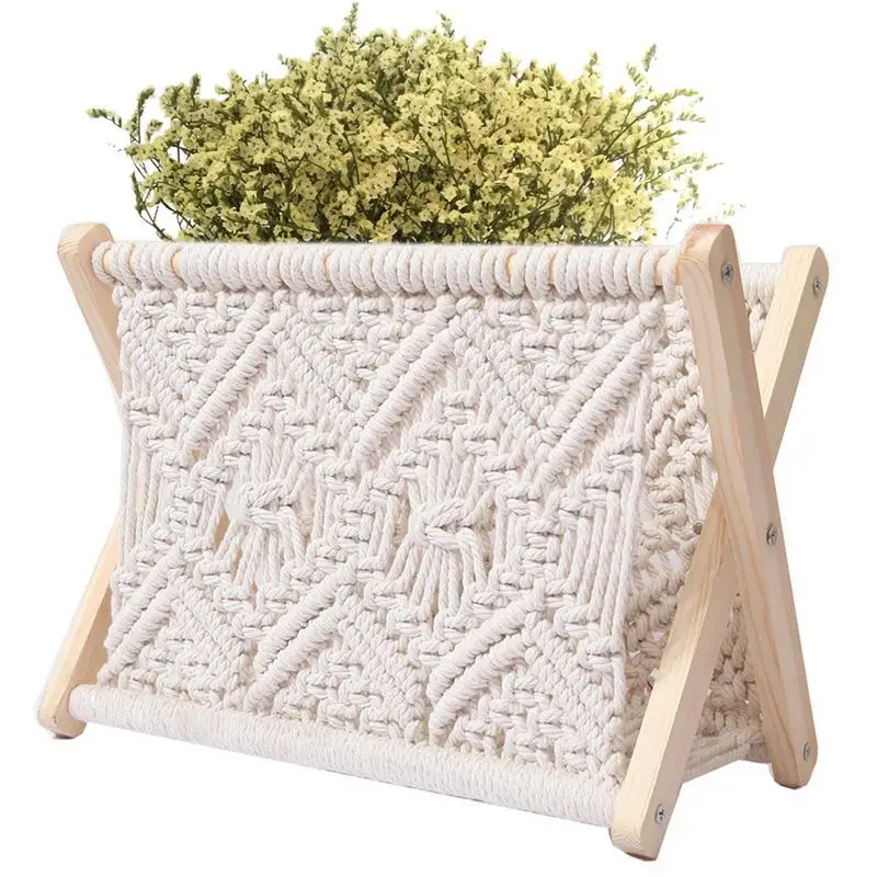 Macrame Rack Small Boho Books Newspapers Holder Organizer 
Macrame Rack Small Boho Books Newspapers Holder Organizer