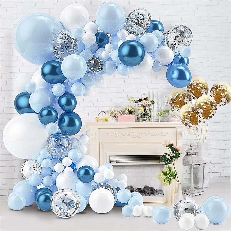 112pcs Macaron Metallic Blue Platinum Silver Balloon Garland Arch Kit with Confetti Latex Balloons for Boys Birthday Party Decor
112pcs Macaron Metallic Blue Platinum Silver Balloon Garland Arch Kit with Confetti Latex Balloons for Boys Birthday Party Decor