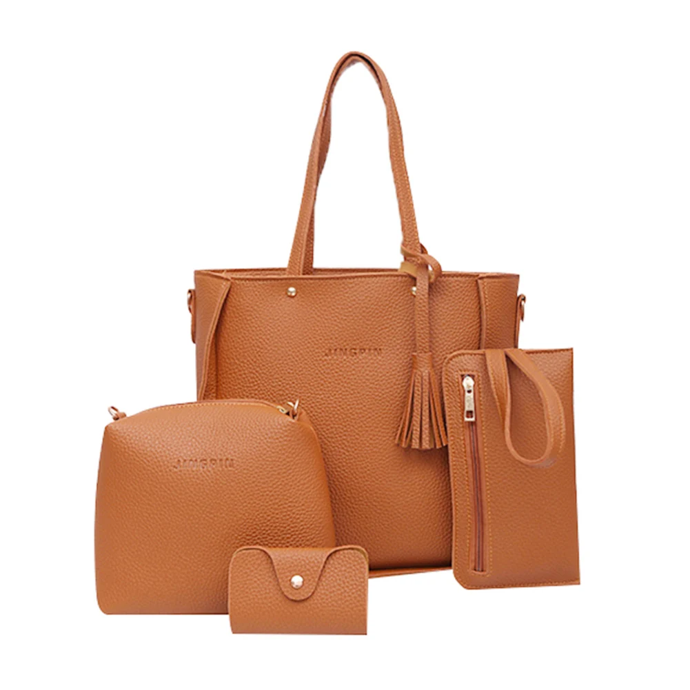 4pcs/set Fashion Litchi Leather Tassel Handbag Brand Women Tote Lady Shoulder Bags PU Spring Bags Leather Casual Handbag
4pcs/set Fashion Litchi Leather Tassel Handbag Brand Women Tote Lady Shoulder Bags PU Spring Bags Leather Casual Handbag