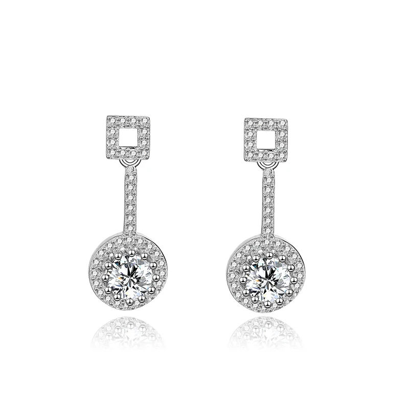 Серьги-подвески из серебра 925 пробы с фианитами | Украшения и аксессуары