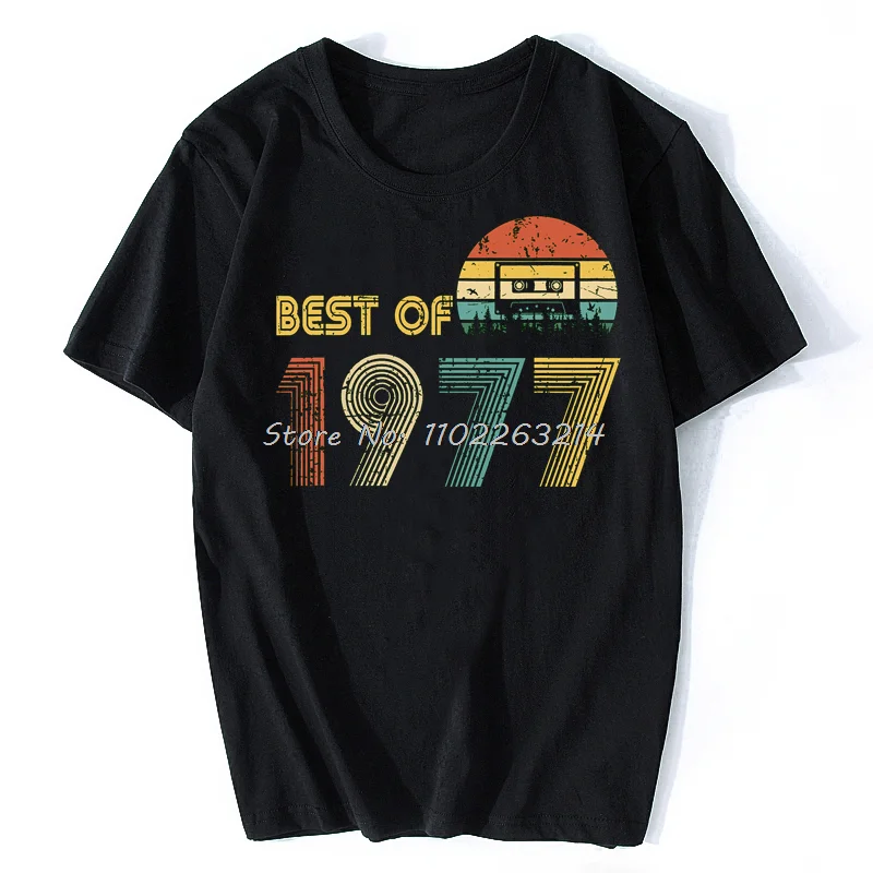 Best Of 1977 43rd Birthday Gifts T-shirt Men Graphic T Shirt Short Sleeve Cotton Tape Tshirt Cool Tees Tops Oversized
Best Of 1977 43rd Birthday Gifts T-shirt Men Graphic T Shirt Short Sleeve Cotton Tape Tshirt Cool Tees Tops Oversized
