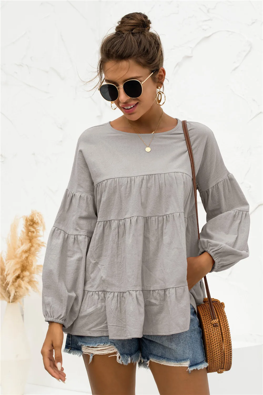 Pullover None Polyester Casual Women T-Shirt None Regular Solid Long Sleeve Crew neck Autumn/Winter
Pullover None Polyester Casual Women T-Shirt None Regular Solid Long Sleeve Crew neck Autumn/Winter