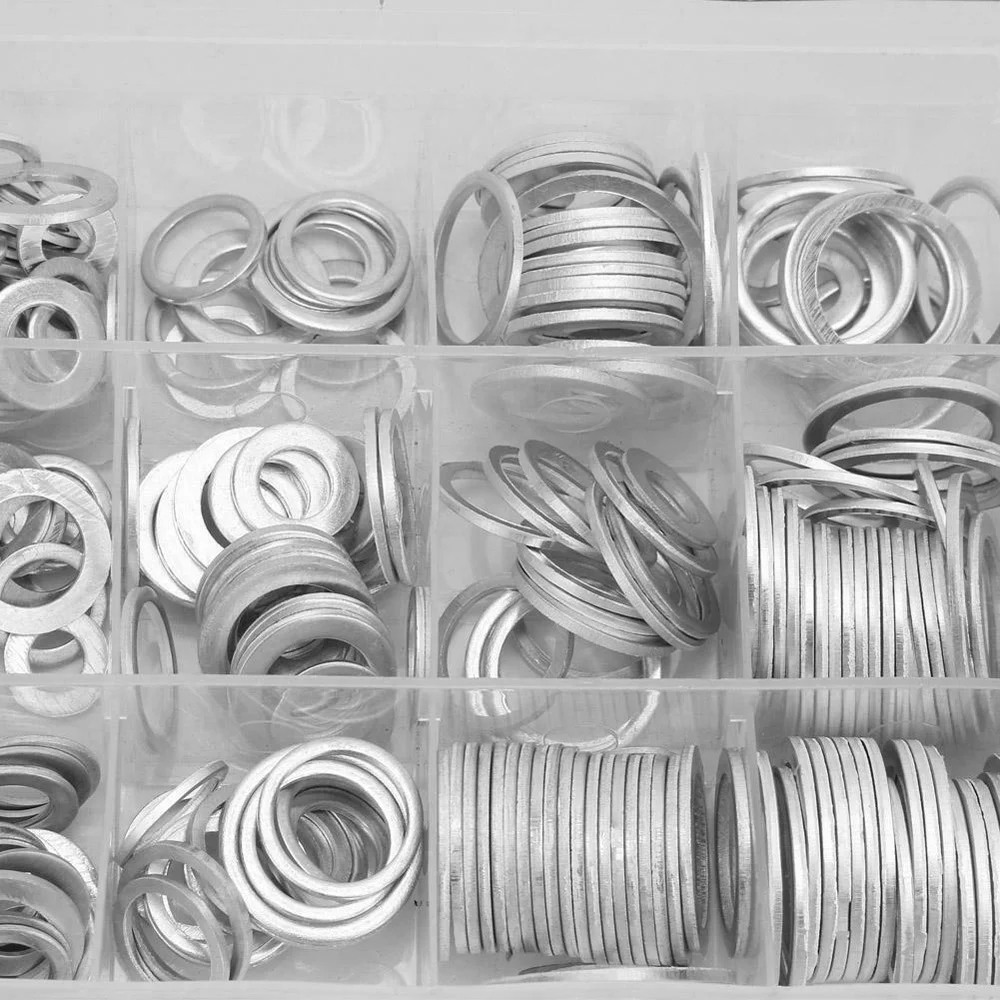 450pcs/set Oil Drain Plug Aluminum Washer Gasket Wear Resistant Assortment With Plastic Box For Machine With Vibration Load
450pcs/set Oil Drain Plug Aluminum Washer Gasket Wear Resistant Assortment With Plastic Box For Machine With Vibration Load
