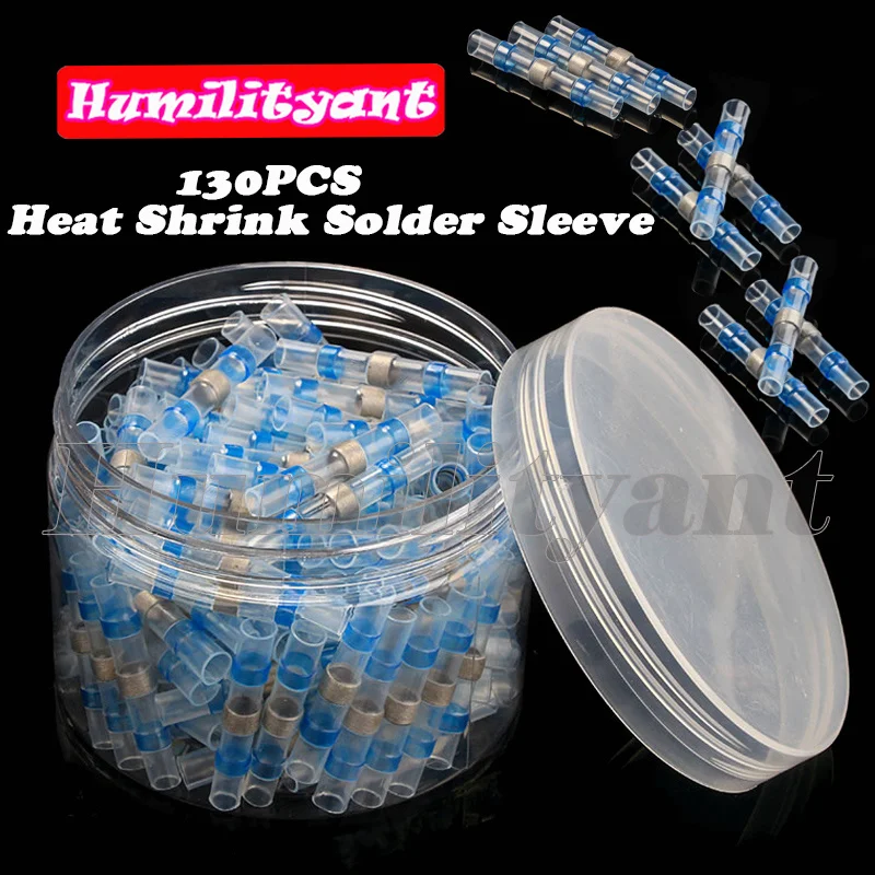 

130PCS Heat Shrink Soldering Terminals Waterproof Solder Seal Sleeve Splices Electrical Wire Butt Connectors