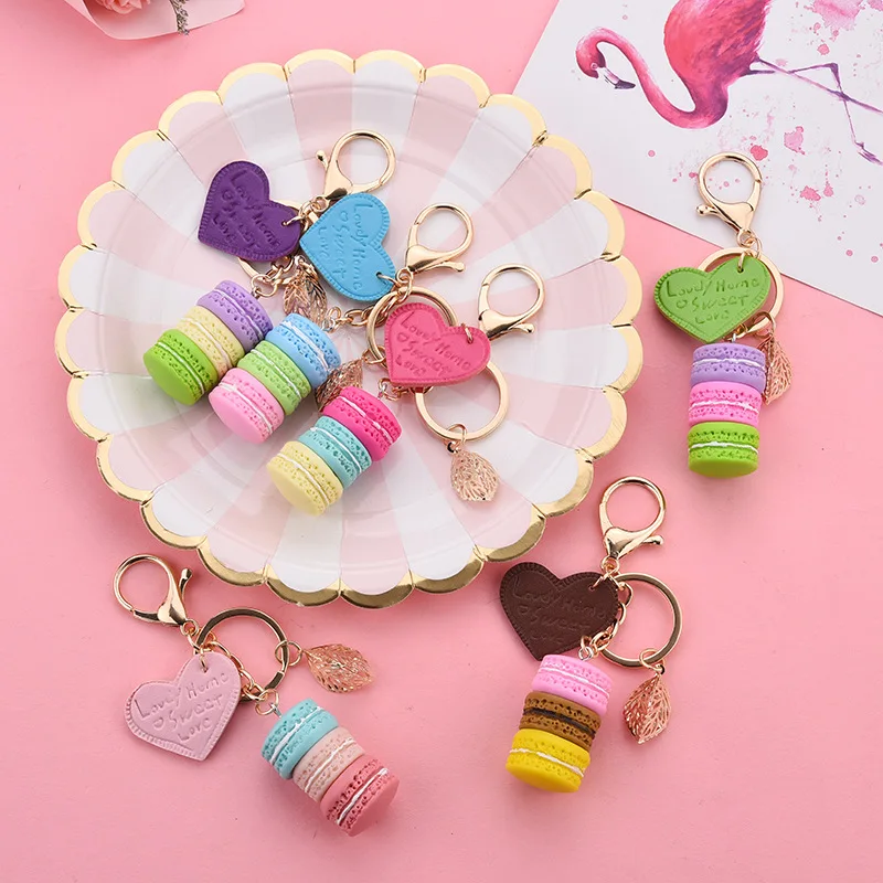 Women New Macaron Cake keychain PU love alloy leaf Key Chain Charm Bag pendant Key Ring Best Party Gift Jewelry K3006
Women New Macaron Cake keychain PU love alloy leaf Key Chain Charm Bag pendant Key Ring Best Party Gift Jewelry K3006