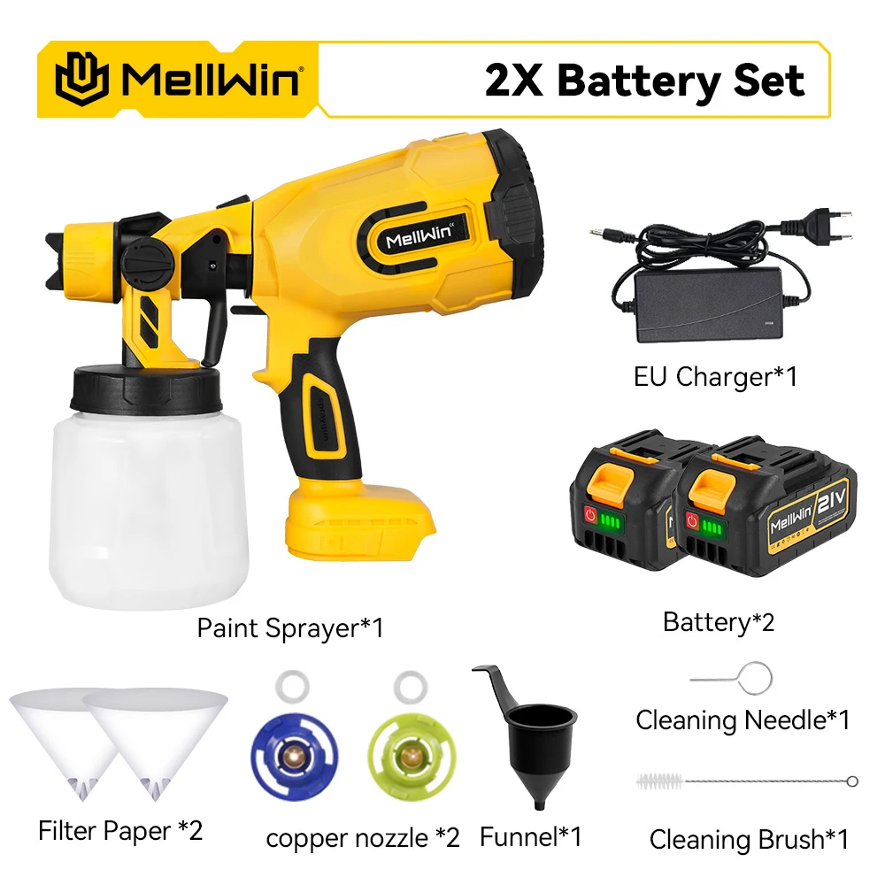 MELLWIN Беспроводной электрический распылитель краски для Makita 18В
MELLWIN Беспроводной электрический распылитель краски для Makita 18В