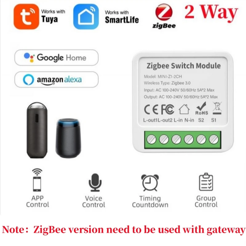 Умный выключатель Aubess Tuya Zigbee с поддержкой Wi-Fi и 2/3/4 каналами 
Умный выключатель Aubess Tuya Zigbee с поддержкой Wi-Fi и 2/3/4 каналами