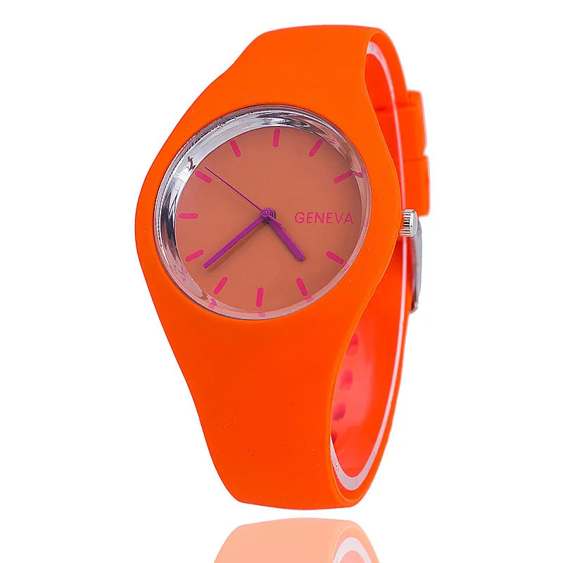 

Fashion and leisure high quality environmentally friendly silicone women's watch student female sports conjoined clock retro