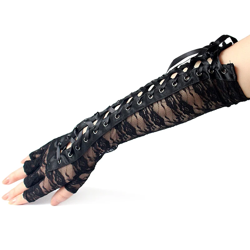 Women Lolita JK Lace Fingerless Gloves Black Gothic DIY Strapping Sunscreen Sleeve Clothing Accessories Elastic Mesh Punk Gloves
Women Lolita JK Lace Fingerless Gloves Black Gothic DIY Strapping Sunscreen Sleeve Clothing Accessories Elastic Mesh Punk Gloves