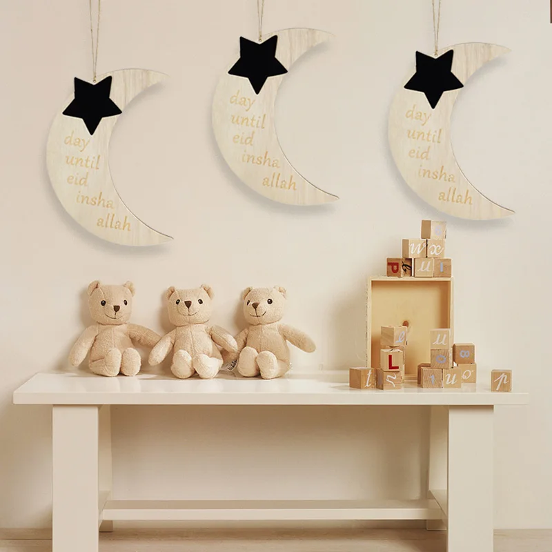 Eid Mubarak Wooden Moon Star Pendant Ramadan Muslim Islamic Party Supplies Home Decoration DIY Pendant Holiday Children's Gift
Eid Mubarak Wooden Moon Star Pendant Ramadan Muslim Islamic Party Supplies Home Decoration DIY Pendant Holiday Children's Gift