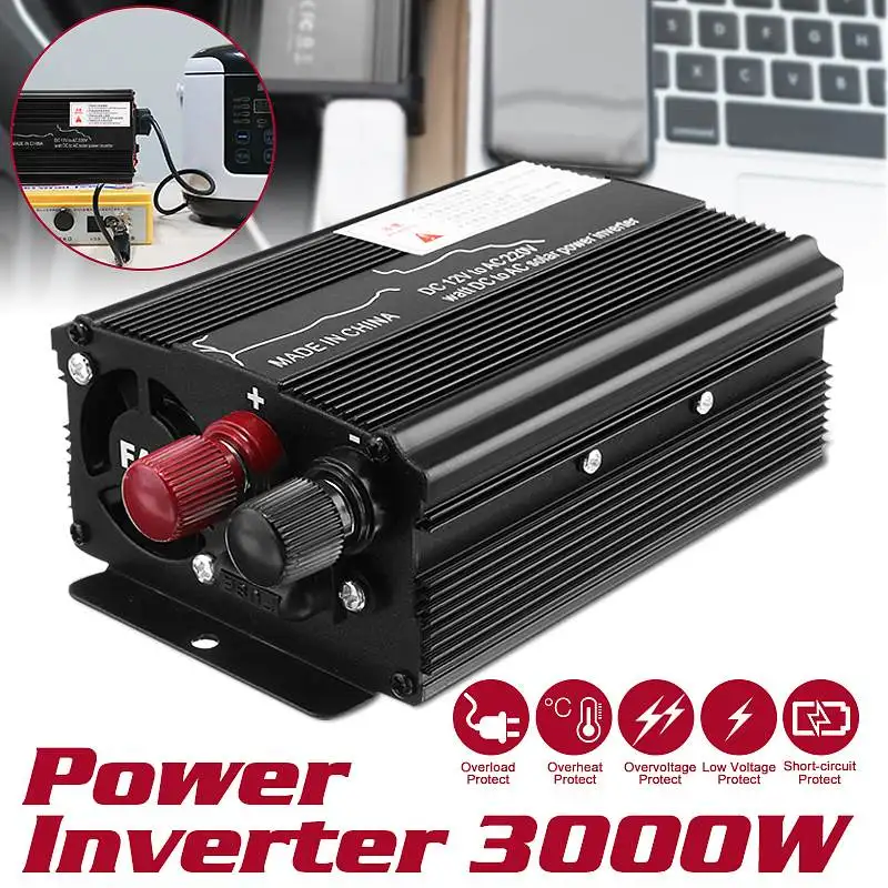 3000W DC 12V/24V to AC 110V/220V Portable Car Power Inverter Charger Converter Adapter Universal Socket Auto accessories
3000W DC 12V/24V to AC 110V/220V Portable Car Power Inverter Charger Converter Adapter Universal Socket Auto accessories