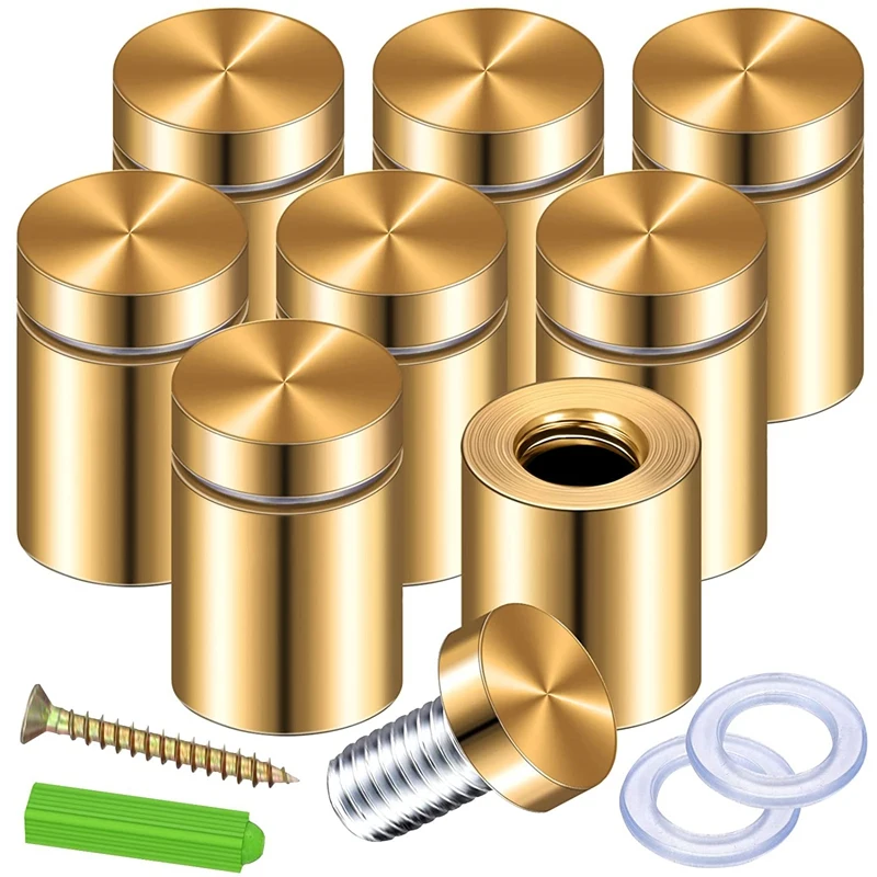 8 Pack Standoff Screws 3/4 X 6/5 Inch Gold Sign Standoffs Hanging Acrylic Picture Frame Advertising Screws Kit
8 Pack Standoff Screws 3/4 X 6/5 Inch Gold Sign Standoffs Hanging Acrylic Picture Frame Advertising Screws Kit