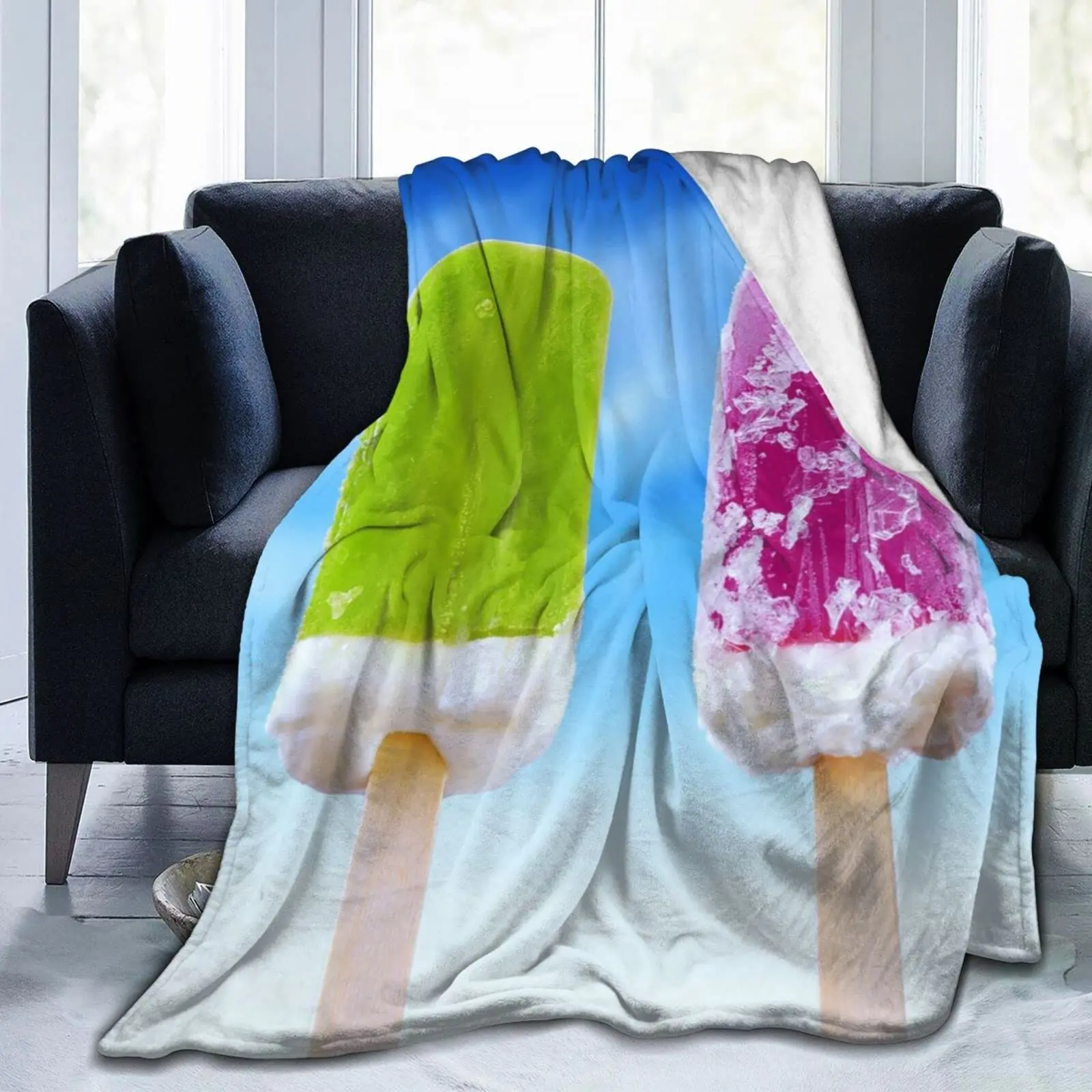 

Одеяло с четырьмя фруктовыми морожеными, Флисовое одеяло, одеяло, легкое теплое одеяло для украшения гостиной, королевского размера, ультра-мягкое