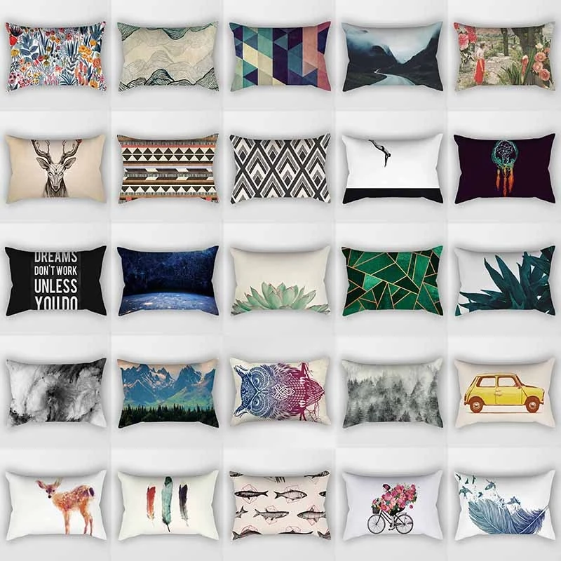 Home Bedroom Sofa Office Decoration Pillowcase Cushion Cover Floral Letter Feather Print Pattern Rectangular Waist Pillowcase
Home Bedroom Sofa Office Decoration Pillowcase Cushion Cover Floral Letter Feather Print Pattern Rectangular Waist Pillowcase