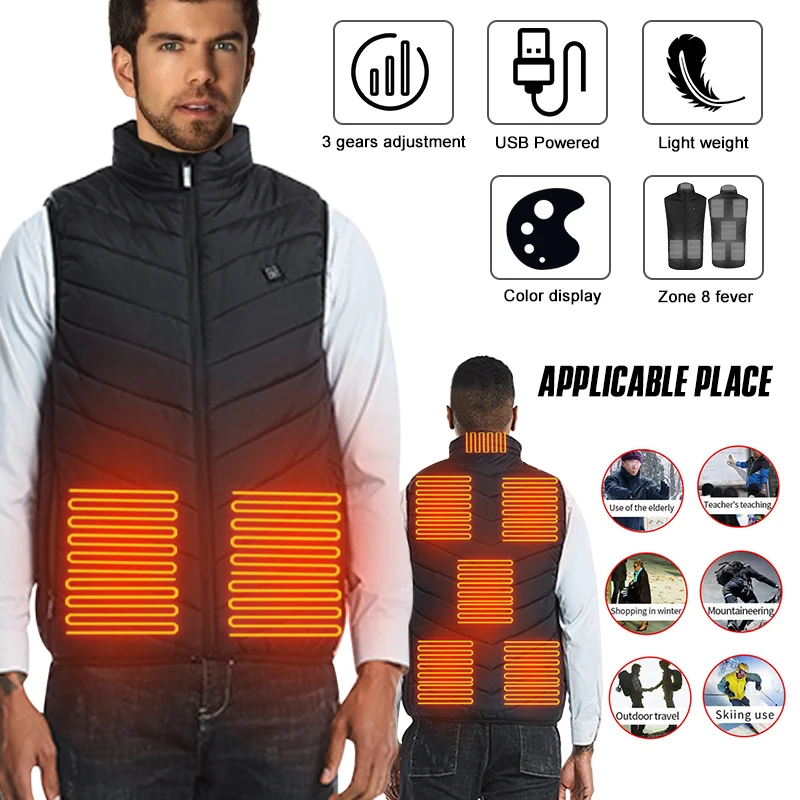 S-4XL Heating Vest 8/2 Zones Electric Heated Jackets For Men Women Heating Coat Washable USB Jacket Winter Warm Thermal Clothing
S-4XL Heating Vest 8/2 Zones Electric Heated Jackets For Men Women Heating Coat Washable USB Jacket Winter Warm Thermal Clothing