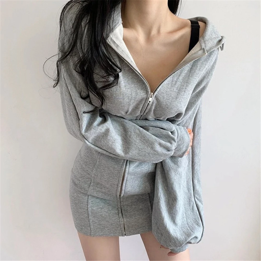 Women Fashion Casual Autumn Winter Warm High Waist Long Sleeve Girl Tummy Control Hooded Side Pockets Front Zipper Dress Grey
Women Fashion Casual Autumn Winter Warm High Waist Long Sleeve Girl Tummy Control Hooded Side Pockets Front Zipper Dress Grey