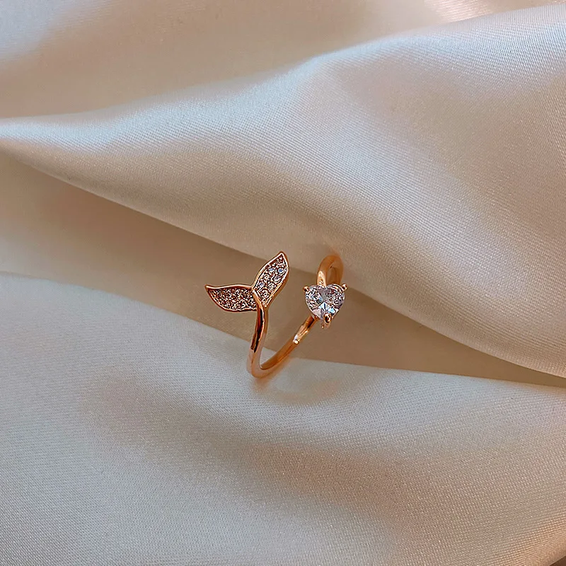 Korean simple fashion mermaid open ring female ins tide micro-set zircon fishtail ring
Korean simple fashion mermaid open ring female ins tide micro-set zircon fishtail ring