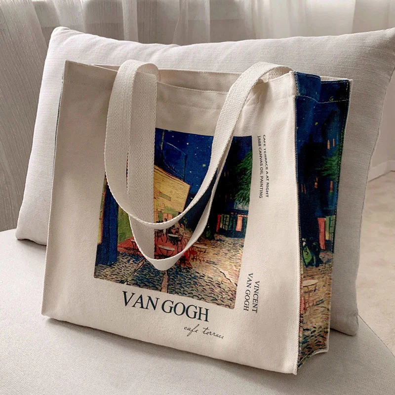 Poetry Lif Van Gogh coffee house Classic Thick Cotton Canvas Bag Popular Style Zipper Single Shoulder Shopping Tote bag
Poetry Lif Van Gogh coffee house Classic Thick Cotton Canvas Bag Popular Style Zipper Single Shoulder Shopping Tote bag