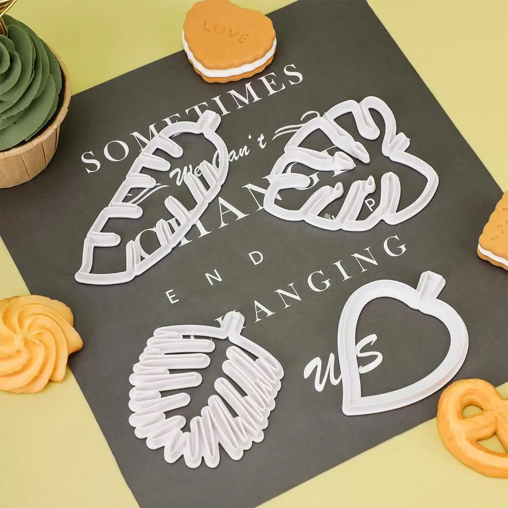 4pcs Leaf Biscuit Mold Plastic Tropical Leaves Cake Baking Flip Biscuit Sugar Cake Cake Carving Tools Mold Mold Decoration T0R9
4pcs Leaf Biscuit Mold Plastic Tropical Leaves Cake Baking Flip Biscuit Sugar Cake Cake Carving Tools Mold Mold Decoration T0R9