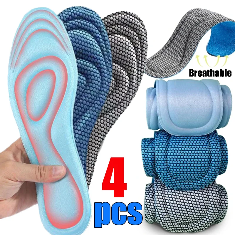 

2pairs Memory Foam Orthopedic Insoles for Shoes Antibacterial Deodorization Sweat Absorption Insert Sport Shoes Running Pads