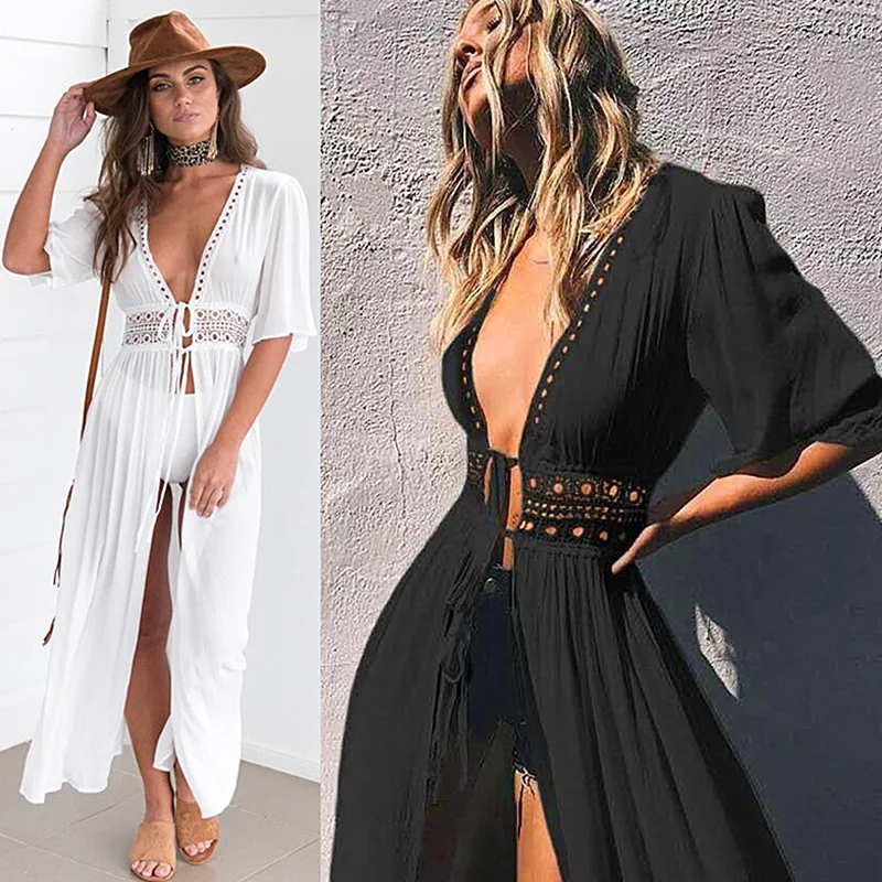 Women Sexy Hollow Out Beach Dress Summer Fashion Long Swimwear Bikini Cover-ups Lace-Up Beachwear Boho Sun Protection Cardigan
Women Sexy Hollow Out Beach Dress Summer Fashion Long Swimwear Bikini Cover-ups Lace-Up Beachwear Boho Sun Protection Cardigan