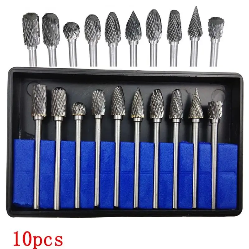 1/8" 10mm Shank Tungsten Carbide Milling Cutter Rotary Hss Steel cone Drill Durable Diamond Drills 10pcs/set
1/8" 10mm Shank Tungsten Carbide Milling Cutter Rotary Hss Steel cone Drill Durable Diamond Drills 10pcs/set