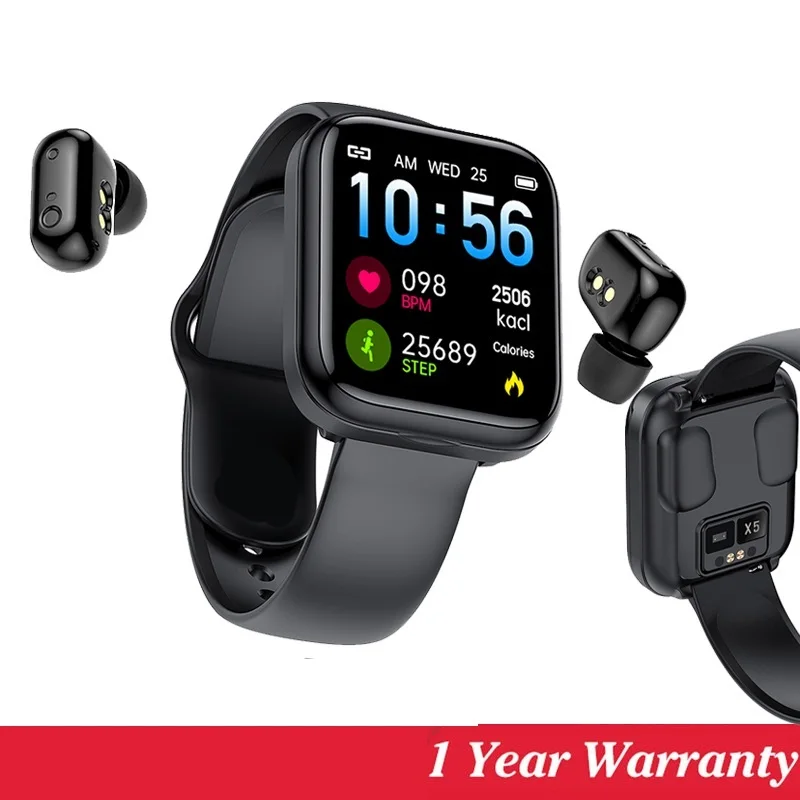 Smart Watch X5 TWS Bluetooth Headset Wireless Earphones Two in one 1.54inch Call Music Sport Band Smartwatch For Android IOS
Smart Watch X5 TWS Bluetooth Headset Wireless Earphones Two in one 1.54inch Call Music Sport Band Smartwatch For Android IOS