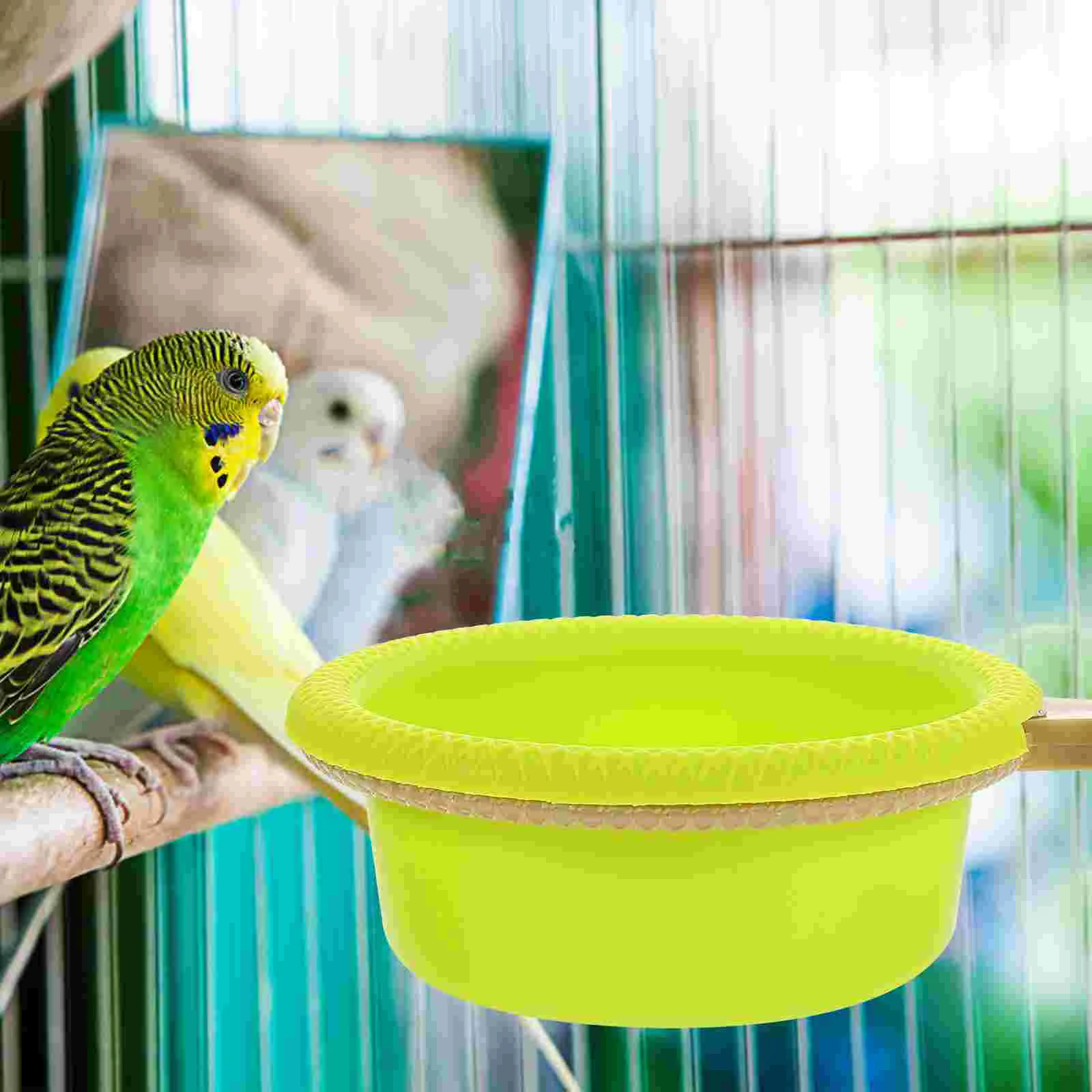 

Parrot Bath Basin Bowl For Birds Decorative Feeder Bathtub Courtyard Cage Bowls Food Reusable Water Bathing